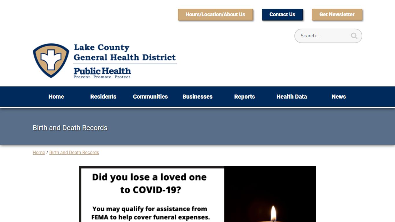 Birth and Death Records | Lake County General Health